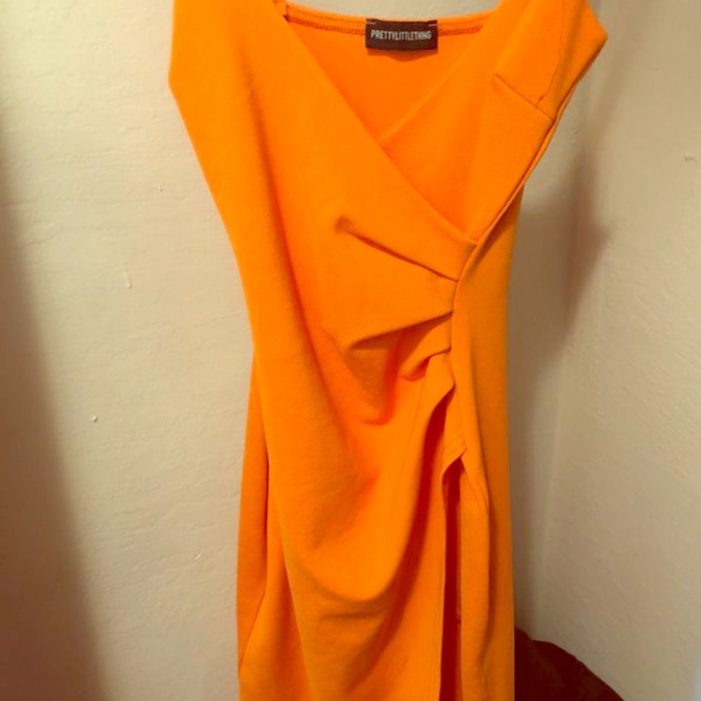 Orange wrap around pretty little thing dress Kylie